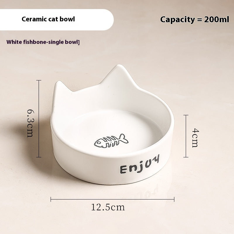 2-in-1 Cat Food Bowl Pet Water Bowl Anti-tumble