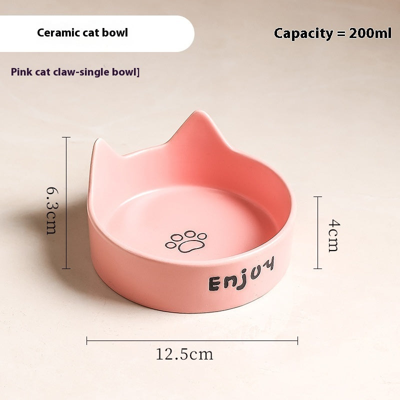 2-in-1 Cat Food Bowl Pet Water Bowl Anti-tumble