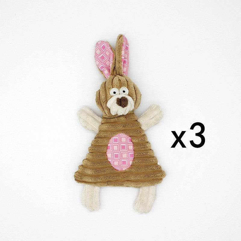 Pet Toy Donkey Shape Corduroy Chew Toy For Dogs Puppy Squeaker