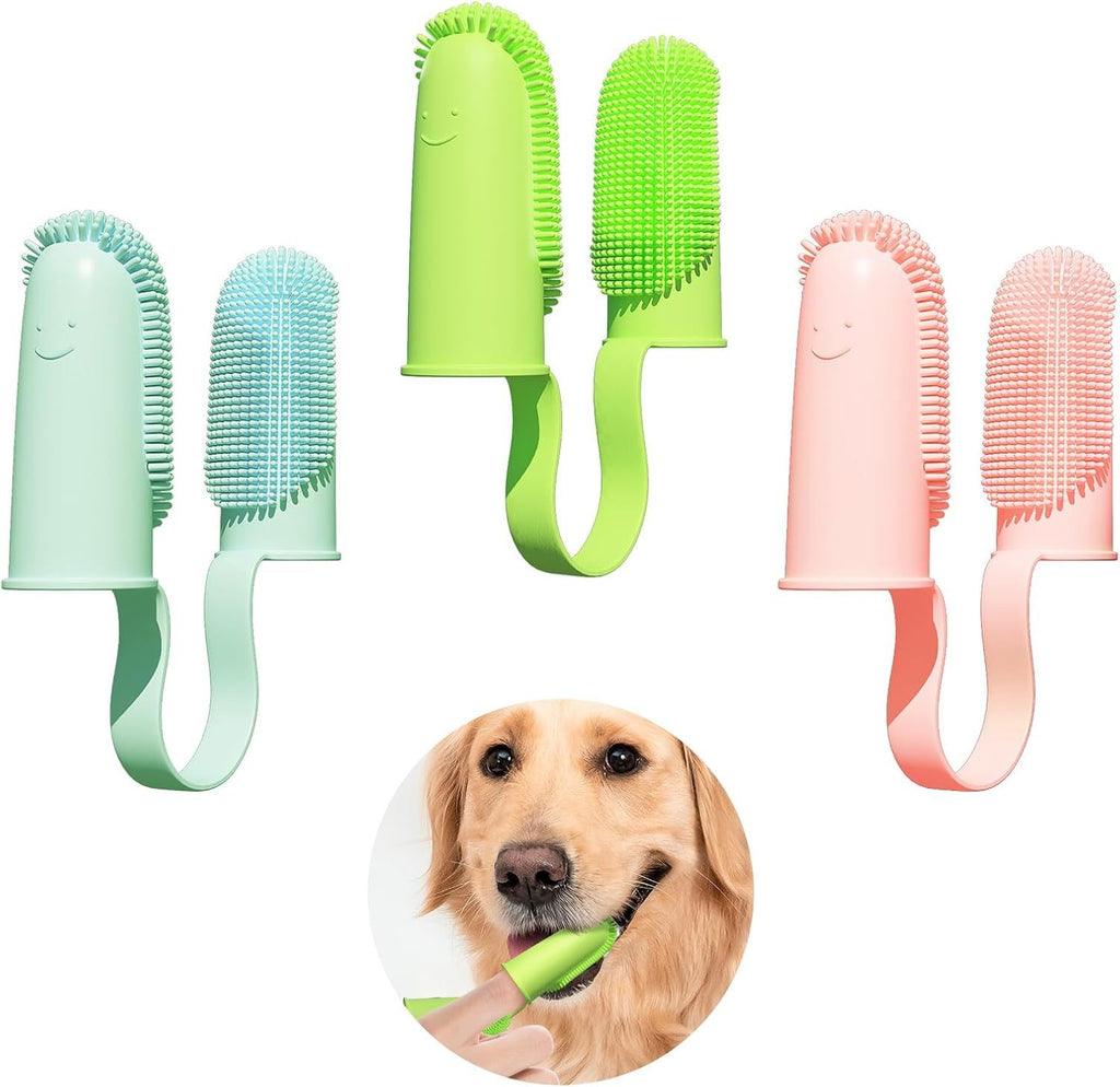 Toothbrush For Dog Finger Toothbrush Kit  135 Surround Bristles For Easy Teeth Cleaning