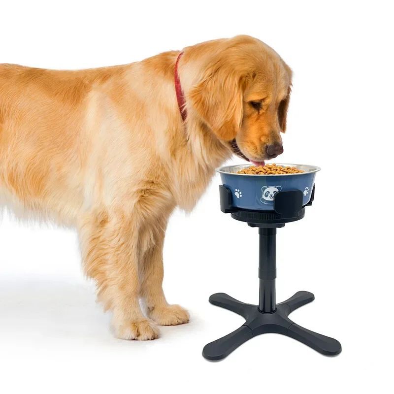 Adjustable Elevated Dog Food Bowls Stand Anti Slip Stability Pet Bowl Holder