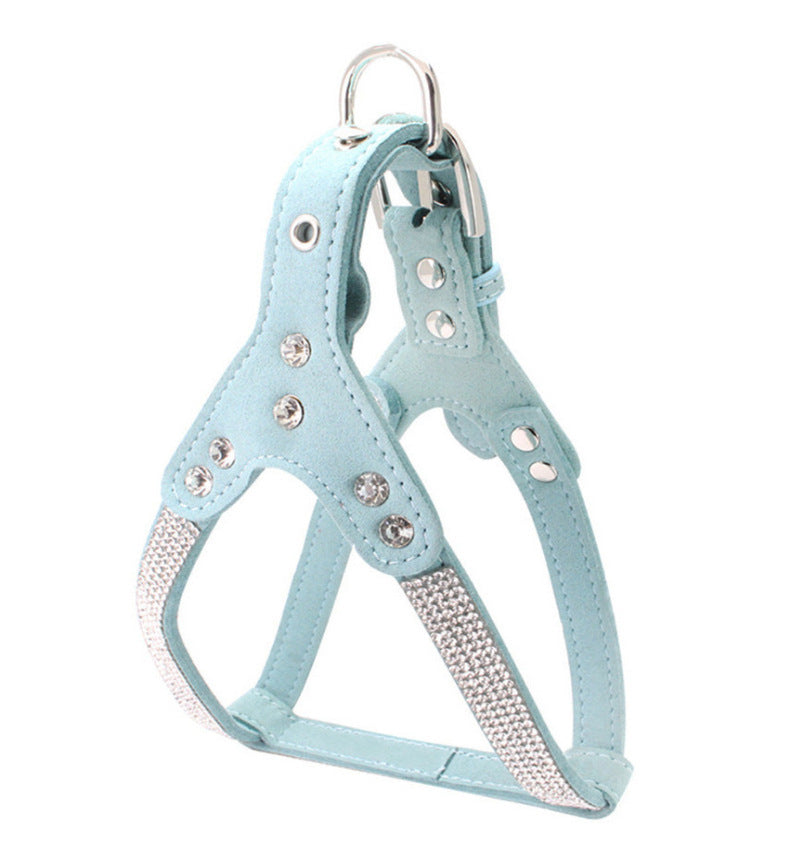 Pet Chest Harness With Double-layer Microfiber Soft Suede Leather