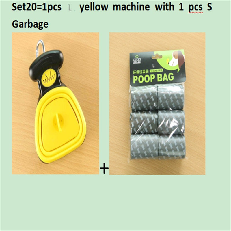 Dog Pet Travel Foldable Pooper Scooper With 1 Roll Decomposable bags