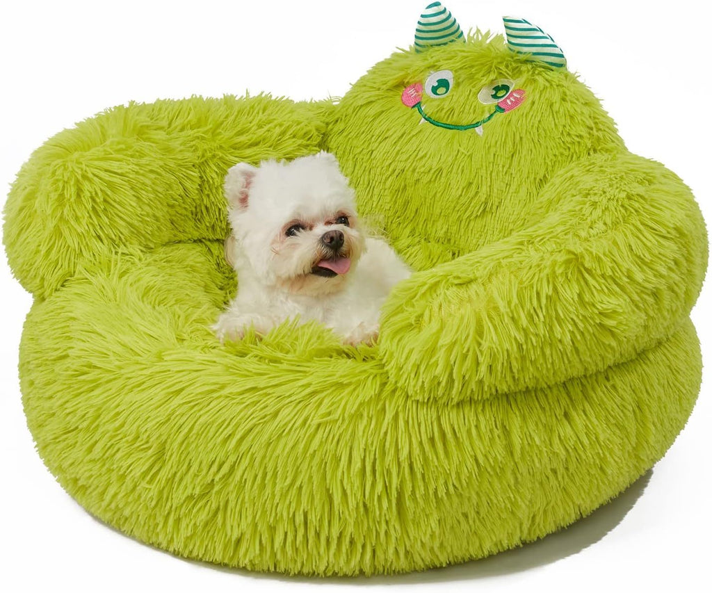 Cute Calming Dog And Cat Bed Indoor High Bolster Donut Dog Beds Comfortable Plush