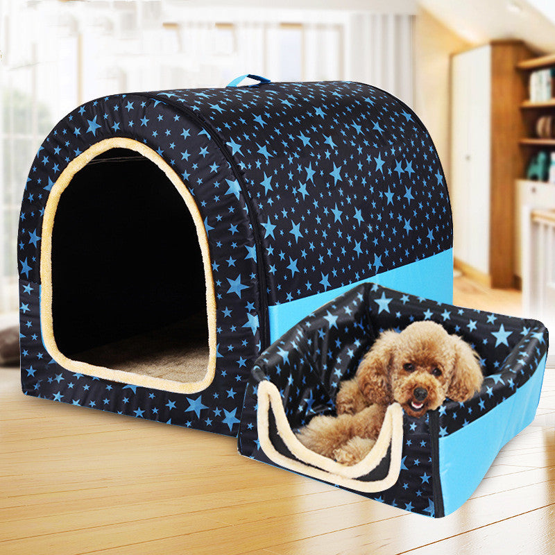 Pet Big Dog House Fully Removable And Washable Pet Kennel Cylinder Portable