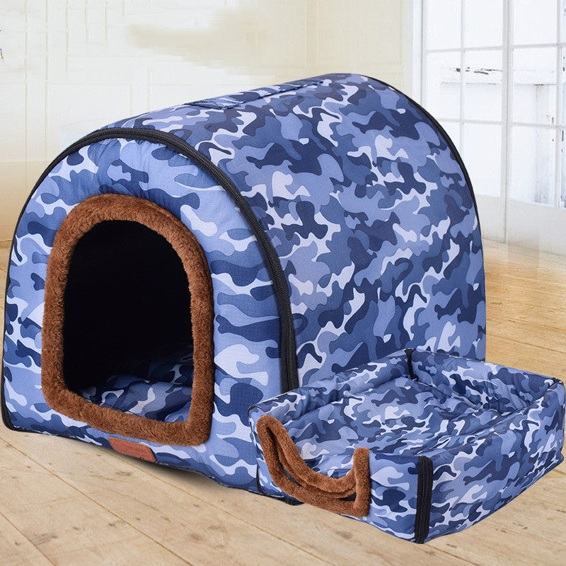 Pet Big Dog House Fully Removable And Washable Pet Kennel Cylinder Portable