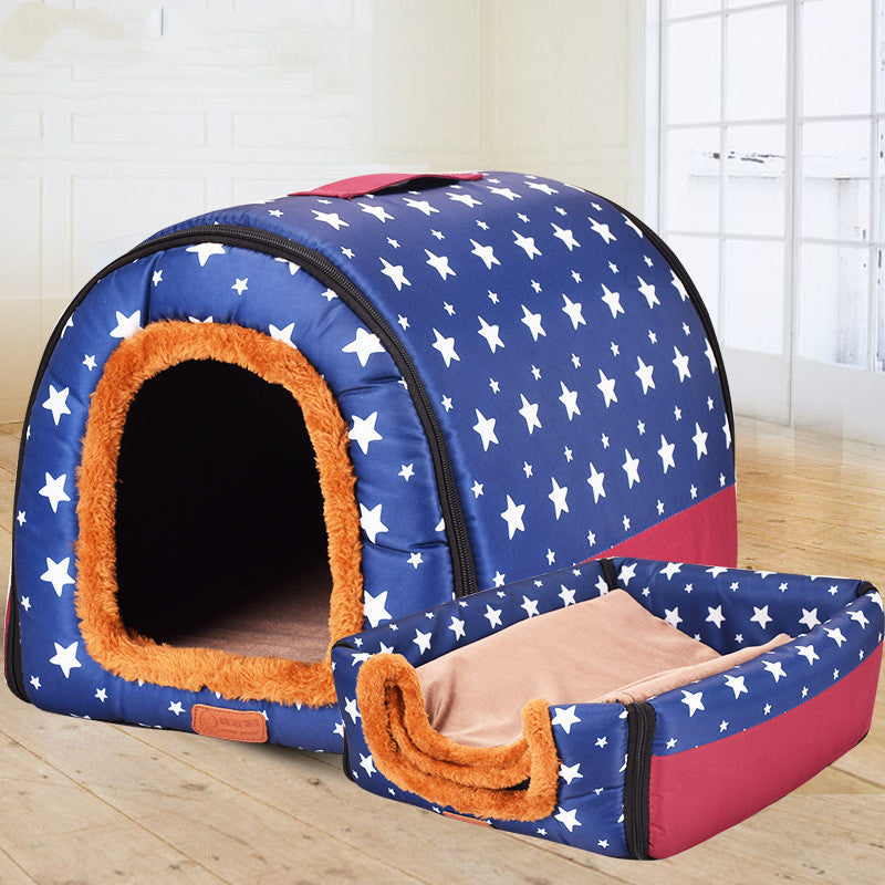 Pet Big Dog House Fully Removable And Washable Pet Kennel Cylinder Portable