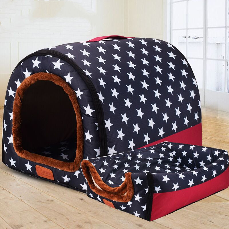 Pet Big Dog House Fully Removable And Washable Pet Kennel Cylinder Portable