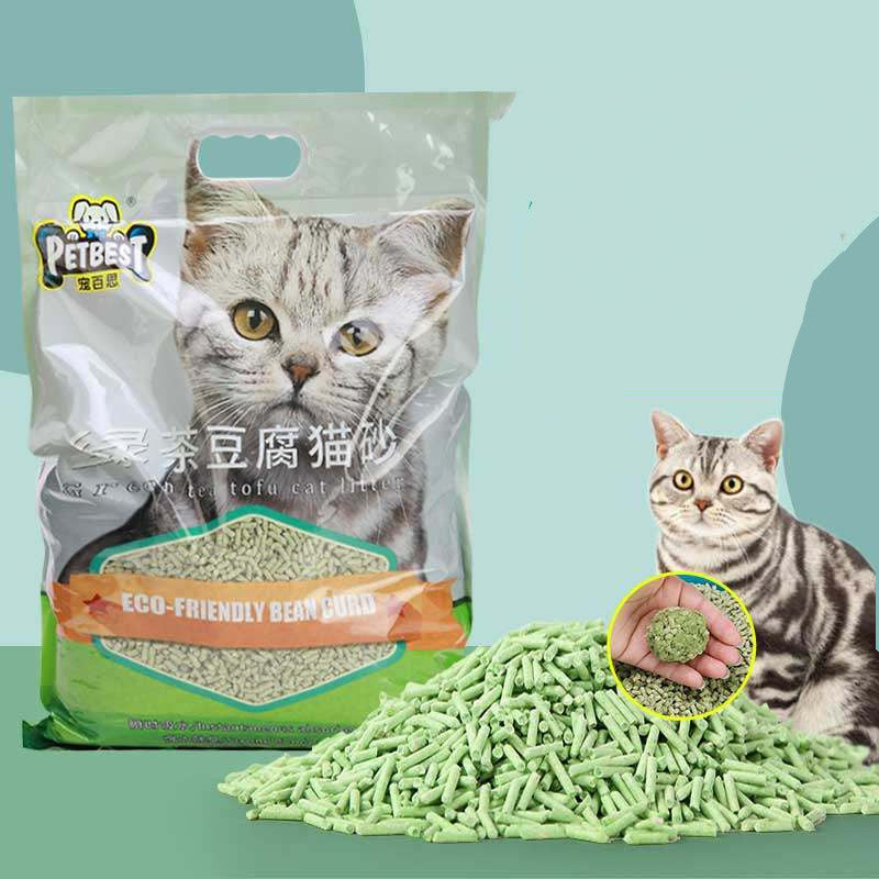 Original Green Tea Tofu Cat Litter Clumps, Deodorant Tofu Sand Dust-Free