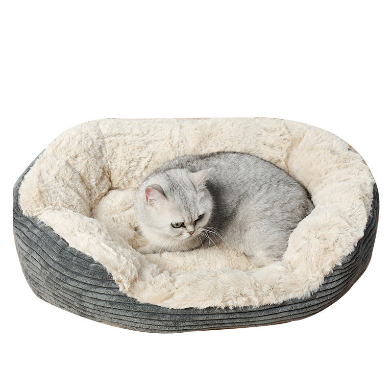 Oval Kennel Winter Warm Plush For Cats And Dogs Mat Pet Supplies