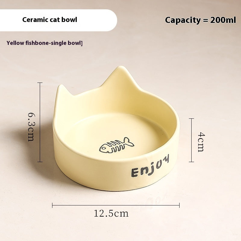 2-in-1 Cat Food Bowl Pet Water Bowl Anti-tumble