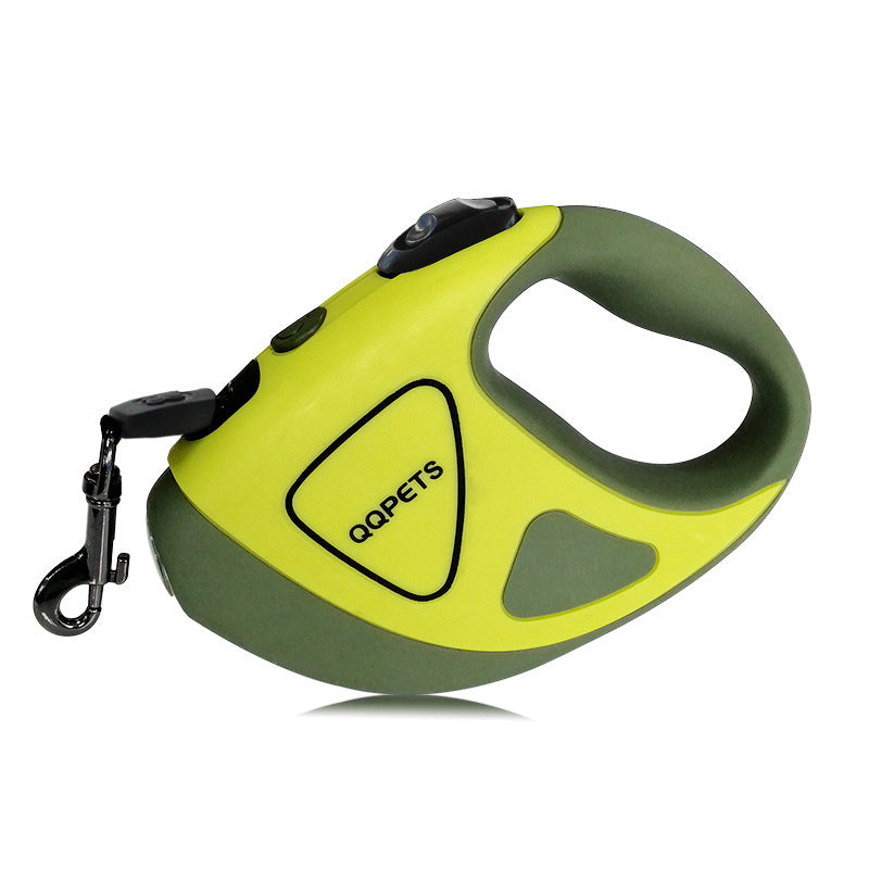 Pet Dog Automatic Retractable Fiber Leash Night Safety LED