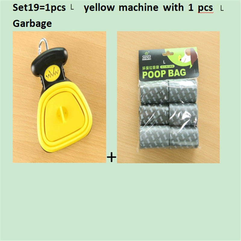 Dog Pet Travel Foldable Pooper Scooper With 1 Roll Decomposable bags