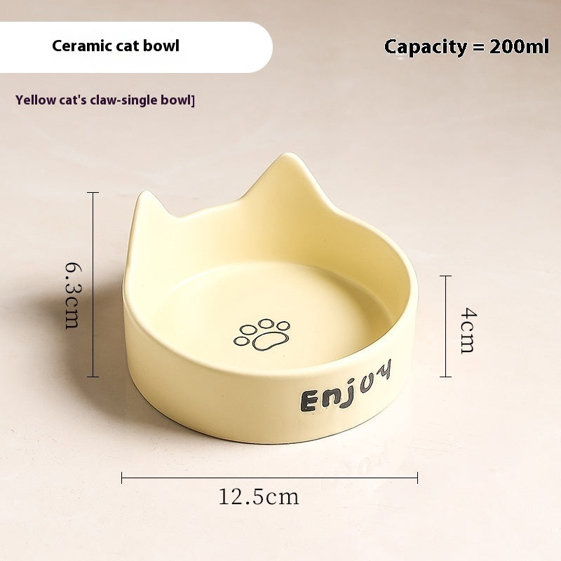 2-in-1 Cat Food Bowl Pet Water Bowl Anti-tumble