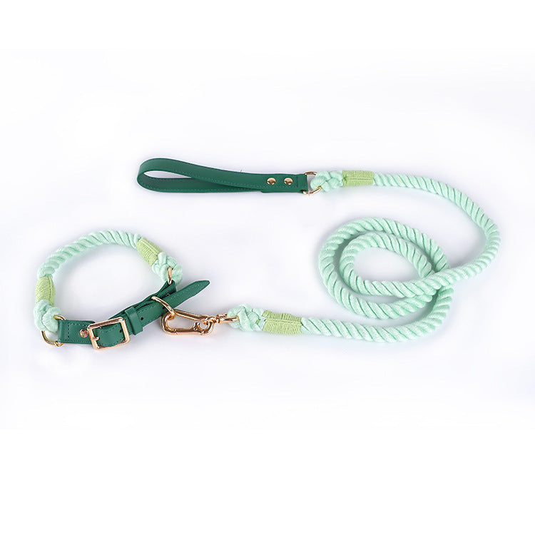 Fashion Personality Woven Leather Pet Dog Leash