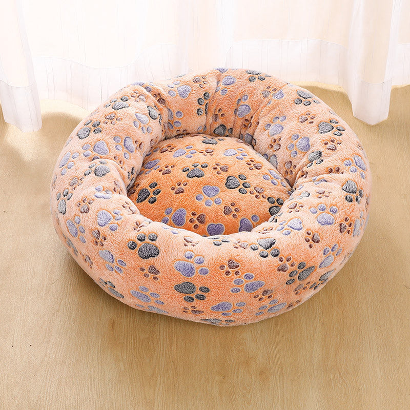 Autumn And Winter Thick Plush Round Pet Nest Mat