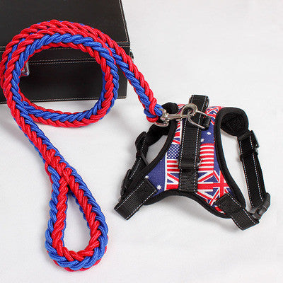 New Nylon Medium Large Dog Harness Collar K9 Padded Extra Reflective