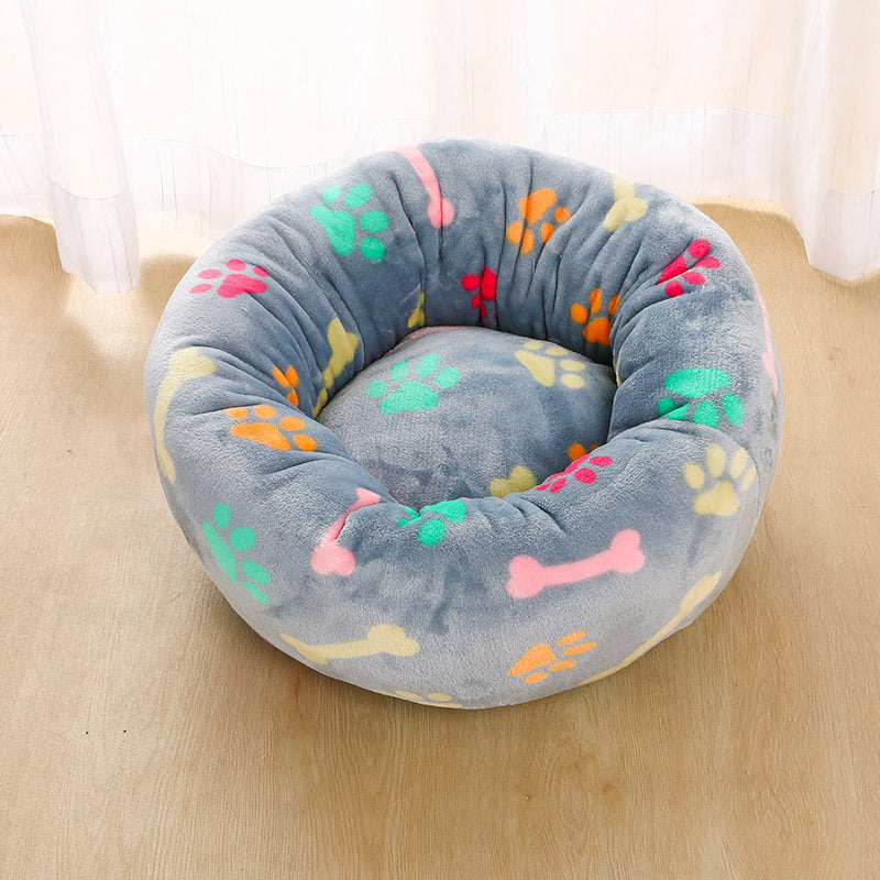 Autumn And Winter Thick Plush Round Pet Nest Mat