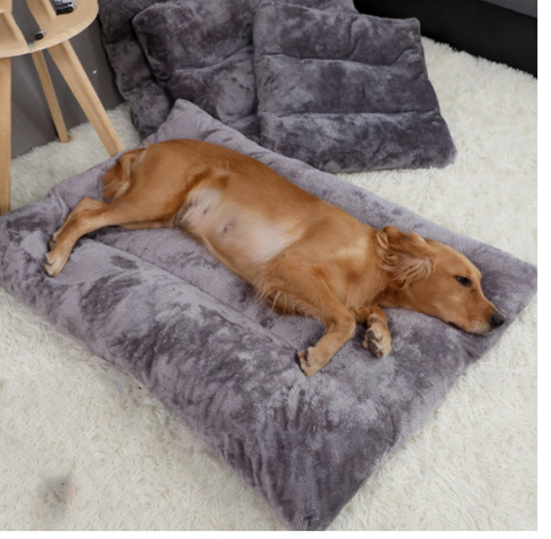 Long Warm Plush Dog Bed Quilted Base 4 sizes