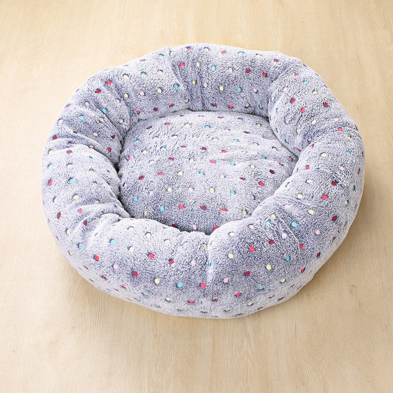 Autumn And Winter Thick Plush Round Pet Nest Mat