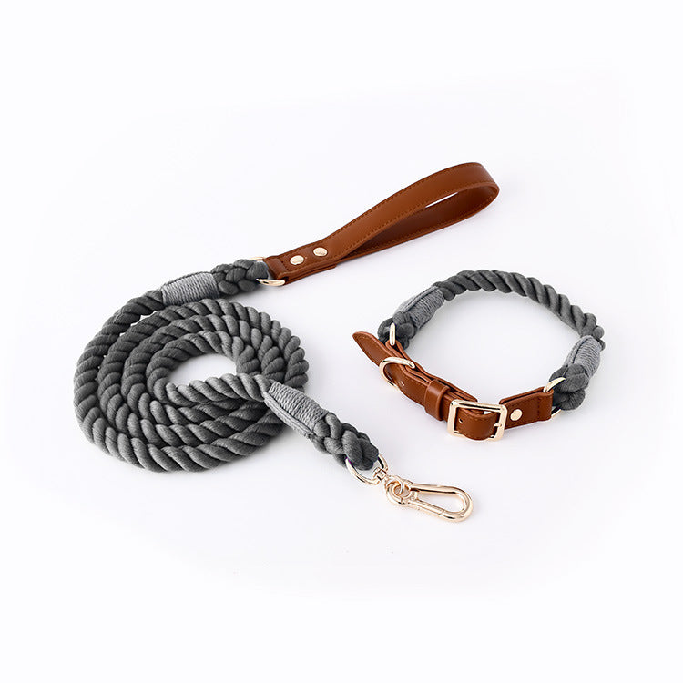 Fashion Personality Woven Leather Pet Dog Leash