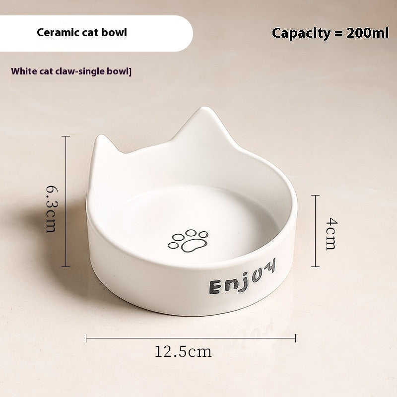 2-in-1 Cat Food Bowl Pet Water Bowl Anti-tumble