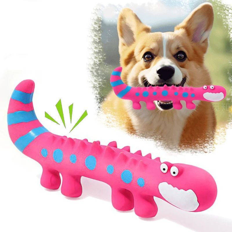 Dog Chew Toy Latex Lizard Squeaky Pet Toys For Small Medium Dogs