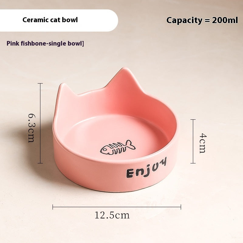 2-in-1 Cat Food Bowl Pet Water Bowl Anti-tumble