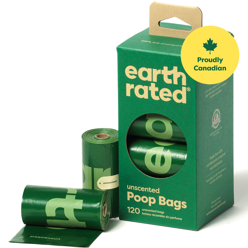 Earth Rated (A Canadian Company), Dog Poop Bags Value Pack, Leak-Proof and Extra-Thick Pet Waste Bag for Big and Small Dogs, Refill Rolls, Lavender Scented, 600 Count