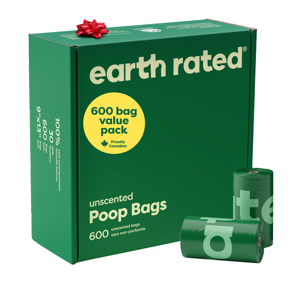 Earth Rated (A Canadian Company), Dog Poop Bags Value Pack, Leak-Proof and Extra-Thick Pet Waste Bag for Big and Small Dogs, Refill Rolls, Lavender Scented, 600 Count