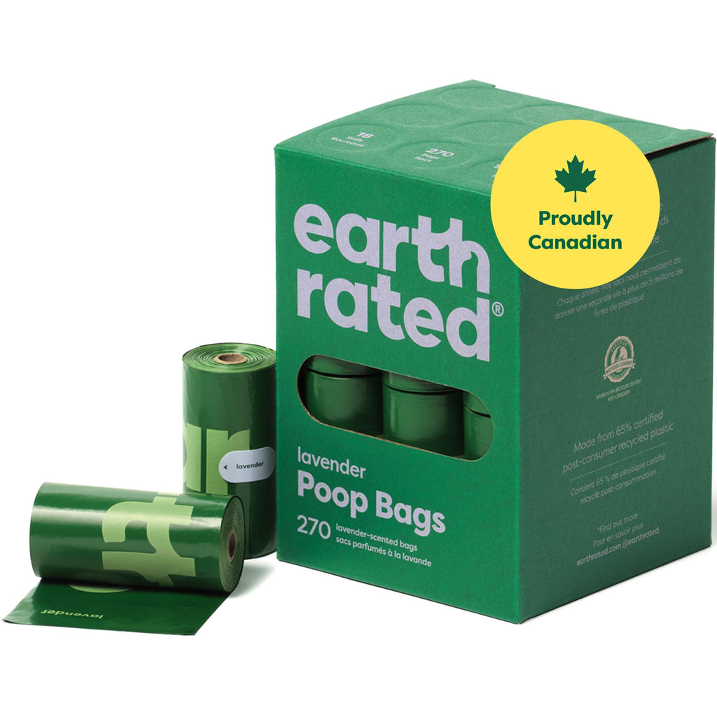 Earth Rated (A Canadian Company), Dog Poop Bags Value Pack, Leak-Proof and Extra-Thick Pet Waste Bag for Big and Small Dogs, Refill Rolls, Lavender Scented, 600 Count