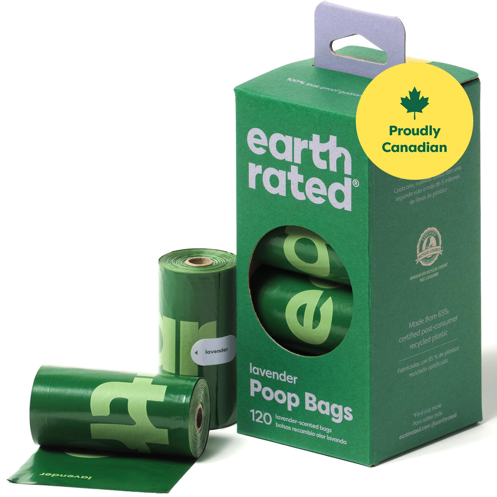 Earth Rated (A Canadian Company), Dog Poop Bags Value Pack, Leak-Proof and Extra-Thick Pet Waste Bag for Big and Small Dogs, Refill Rolls, Lavender Scented, 600 Count