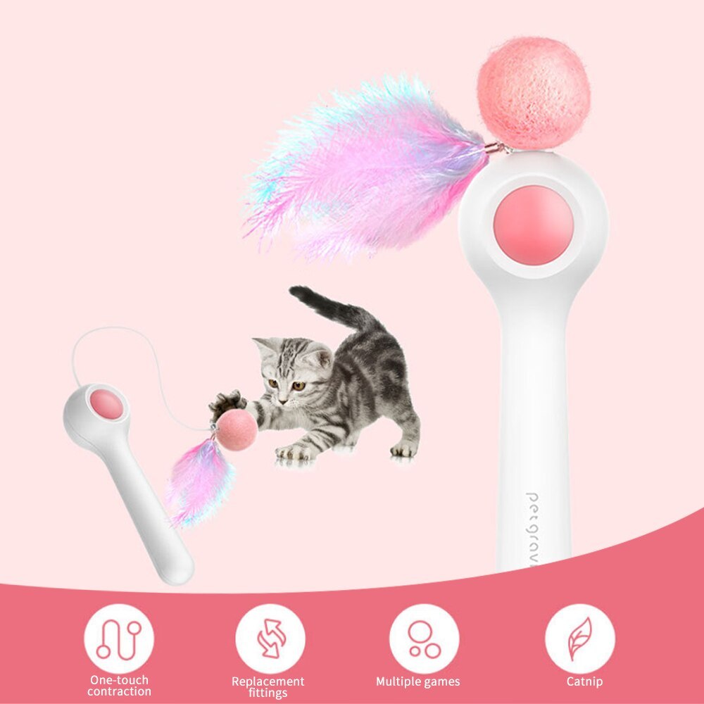 Gravity automatic telescopic funny cat stick