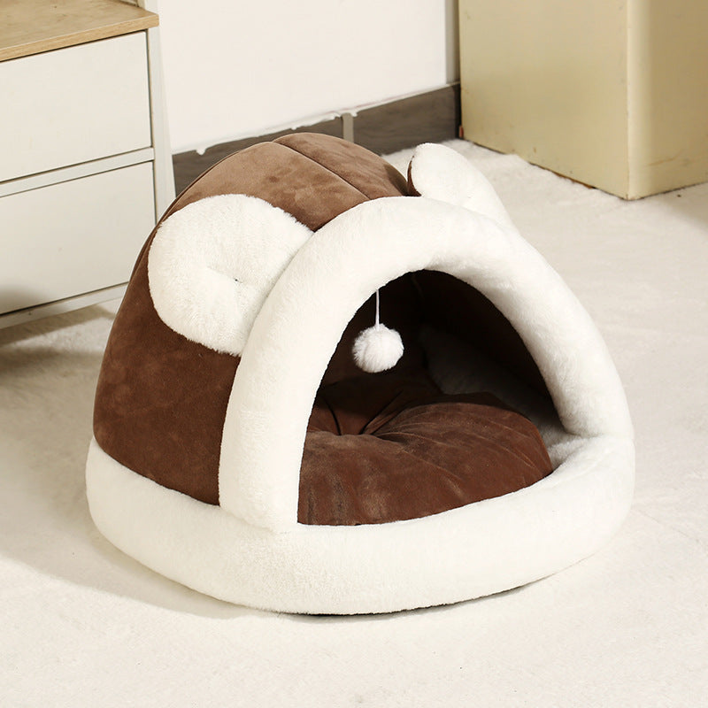 Pet Tent Cave Bed For Cats Small Dogs Self-Warming