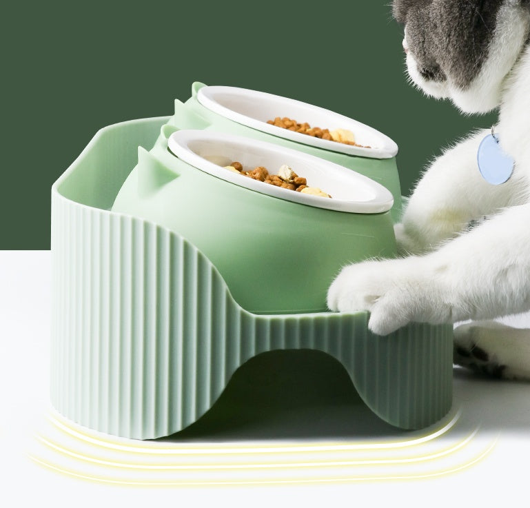 Pet Cat Bowl Ceramic Food Bowl Protect Cervical Spine Food Bowl