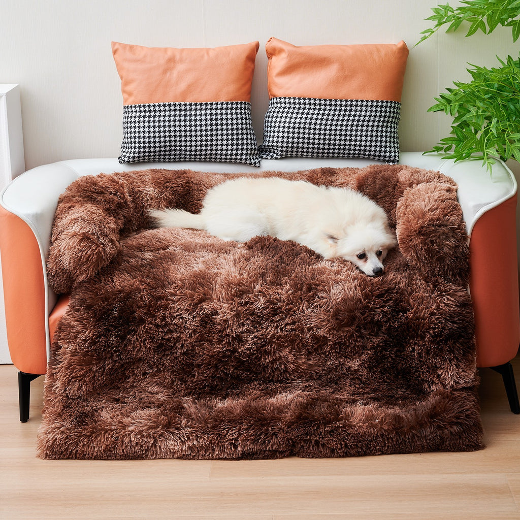 Calming Dog Bed Fluffy Plush