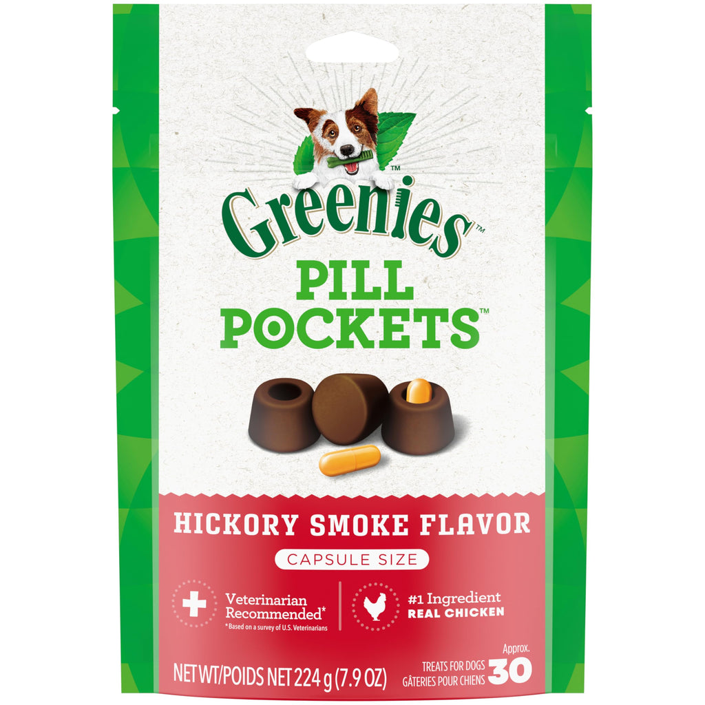 GREENIES PILL POCKETS Dog Treats Tablet Size Natural Soft Chicken Flavor, (30 Treats) 3.2oz. Pack