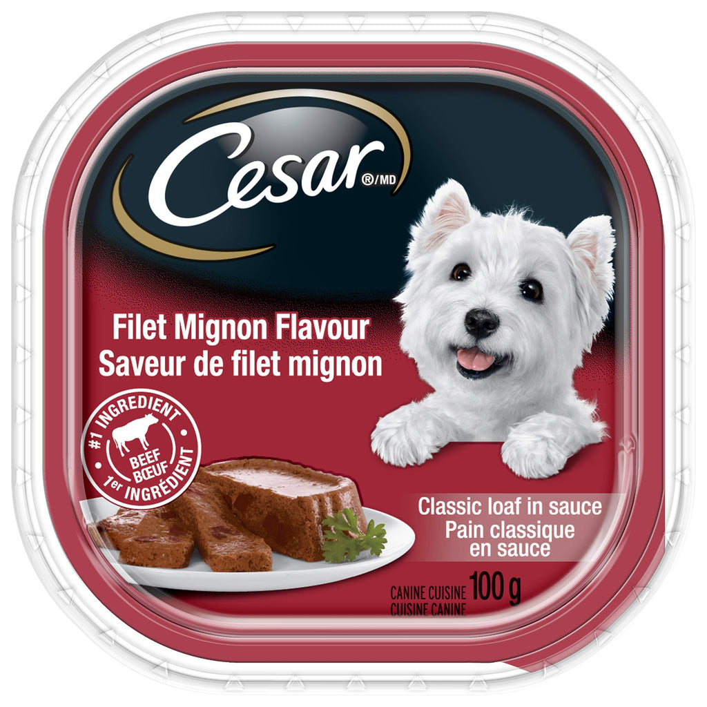 CESAR Filets In Sauce: 6 Roasted Turkey Flavour And 6 Prime Rib Flavour, 12x100g Trays