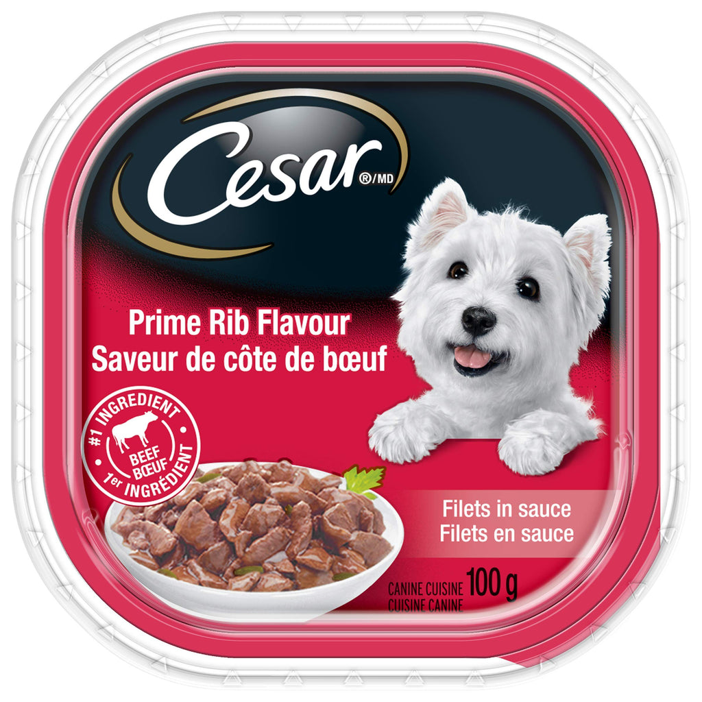 CESAR Filets In Sauce: 6 Roasted Turkey Flavour And 6 Prime Rib Flavour, 12x100g Trays