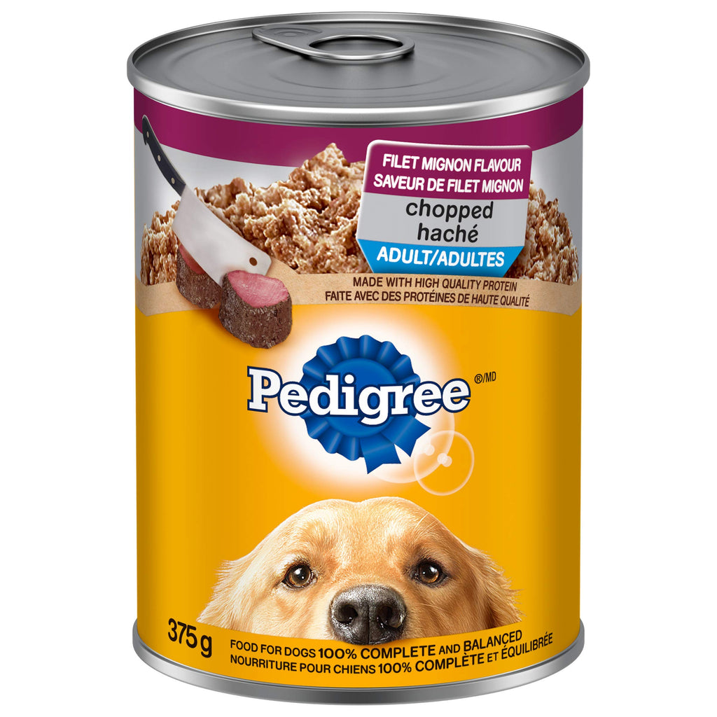 PEDIGREE CHOPPED Adult Wet Dog Food, Ground Dinner Chicken, 375g Can (12 Pack)