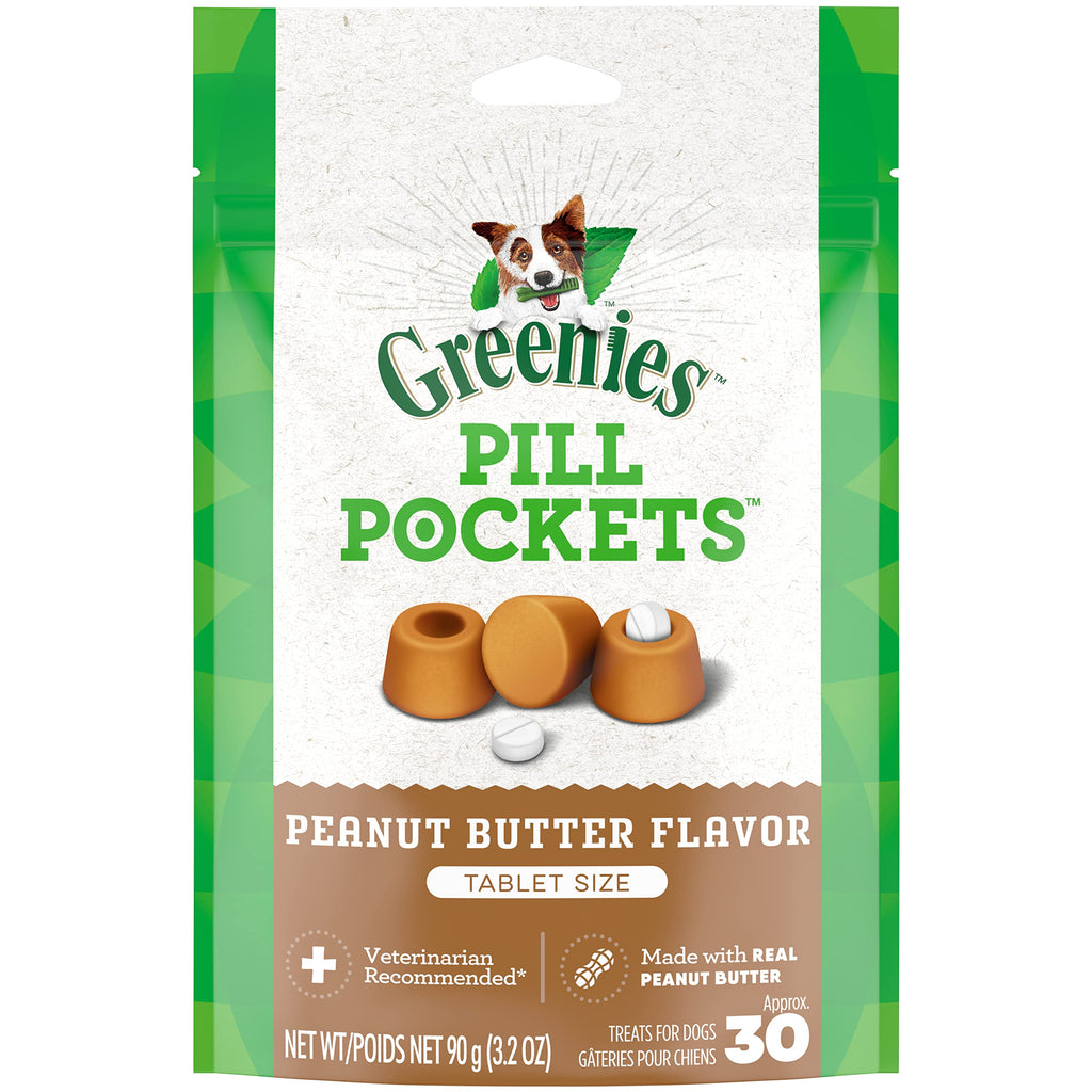 GREENIES PILL POCKETS Dog Treats Tablet Size Natural Soft Chicken Flavor, (30 Treats) 3.2oz. Pack