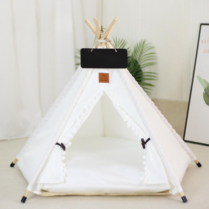 Pet Teepee Tent Dog Cat Bed Portable RWashable Dog Houses