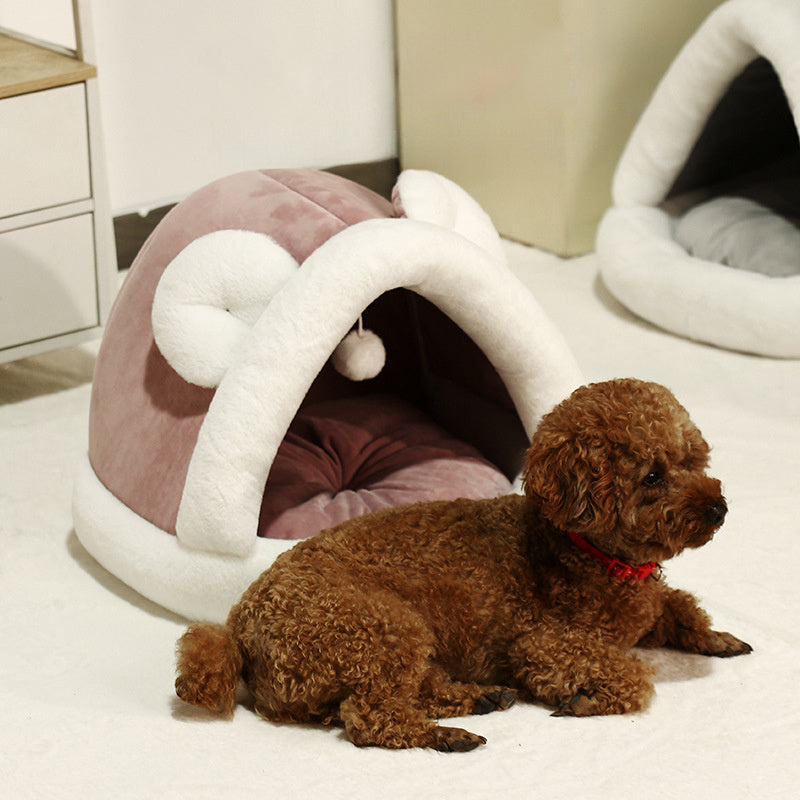 Pet Tent Cave Bed For Cats Small Dogs Self-Warming