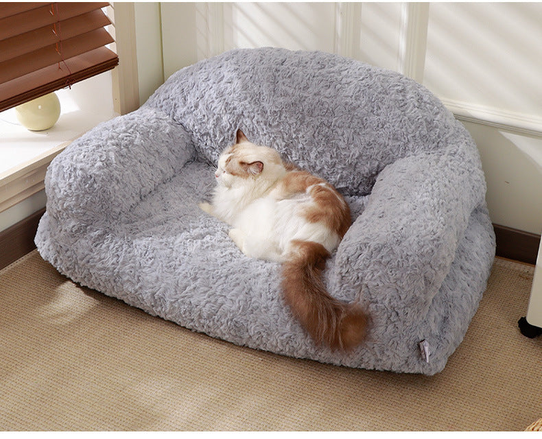 Plush Pet Sofa Bed - All-season, Non-slip Bottom, Durable And Scratch-resistant