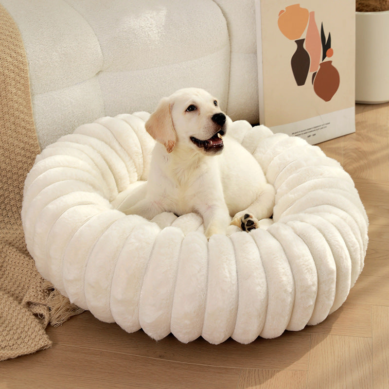 Pet Kennels Long Plush Round Cat Nest Winter Warm