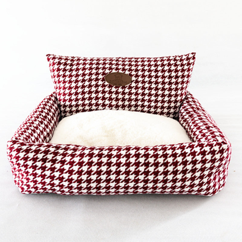 Fabric Houndstooth Sofa Cat Litter Removable And Washable