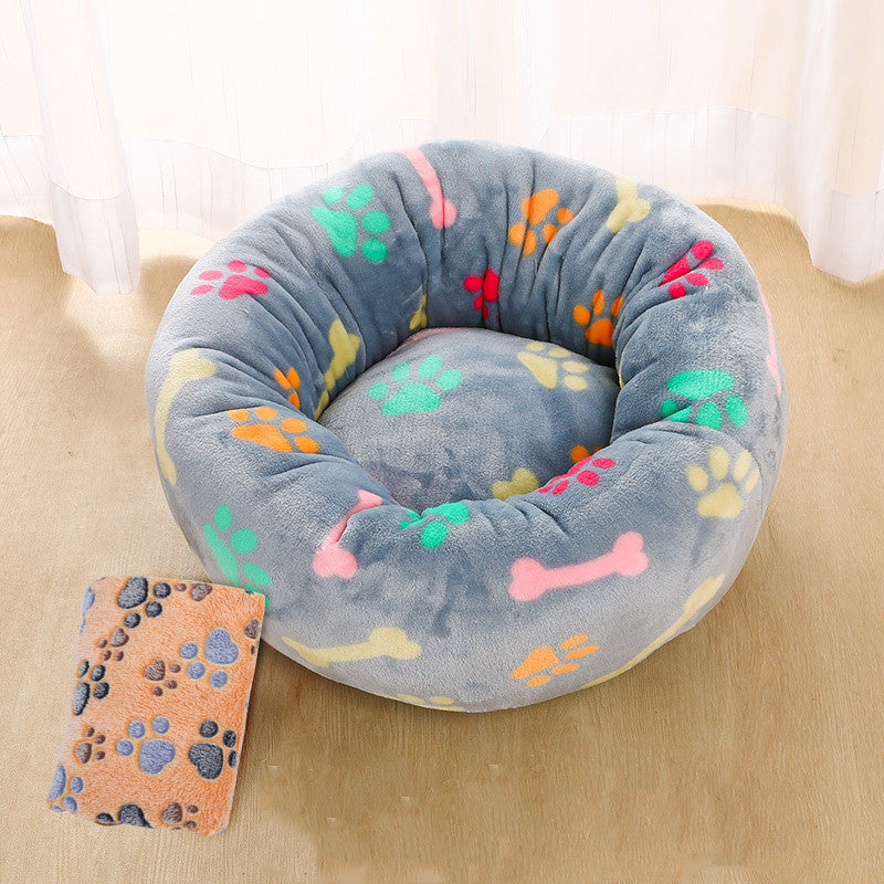 Autumn And Winter Thick Plush Round Pet Nest Mat