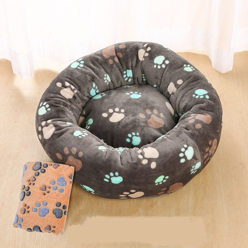 Autumn And Winter Thick Plush Round Pet Nest Mat