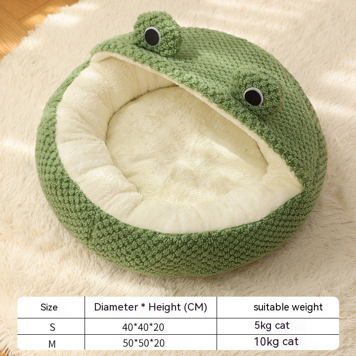 Pet Cat Dog Nest Little Frog Series Warm Plush Mat Autumn Winter