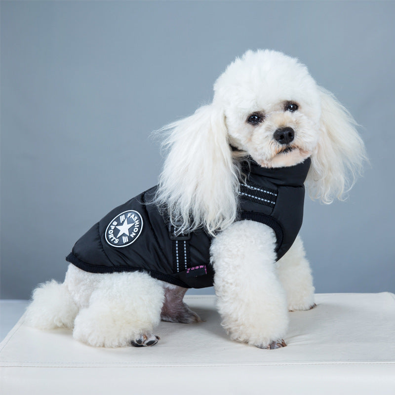 Waterproof Dog Clothes Winter Dog Coat With Harness Warm Pet Clothing Big Dog Jacket